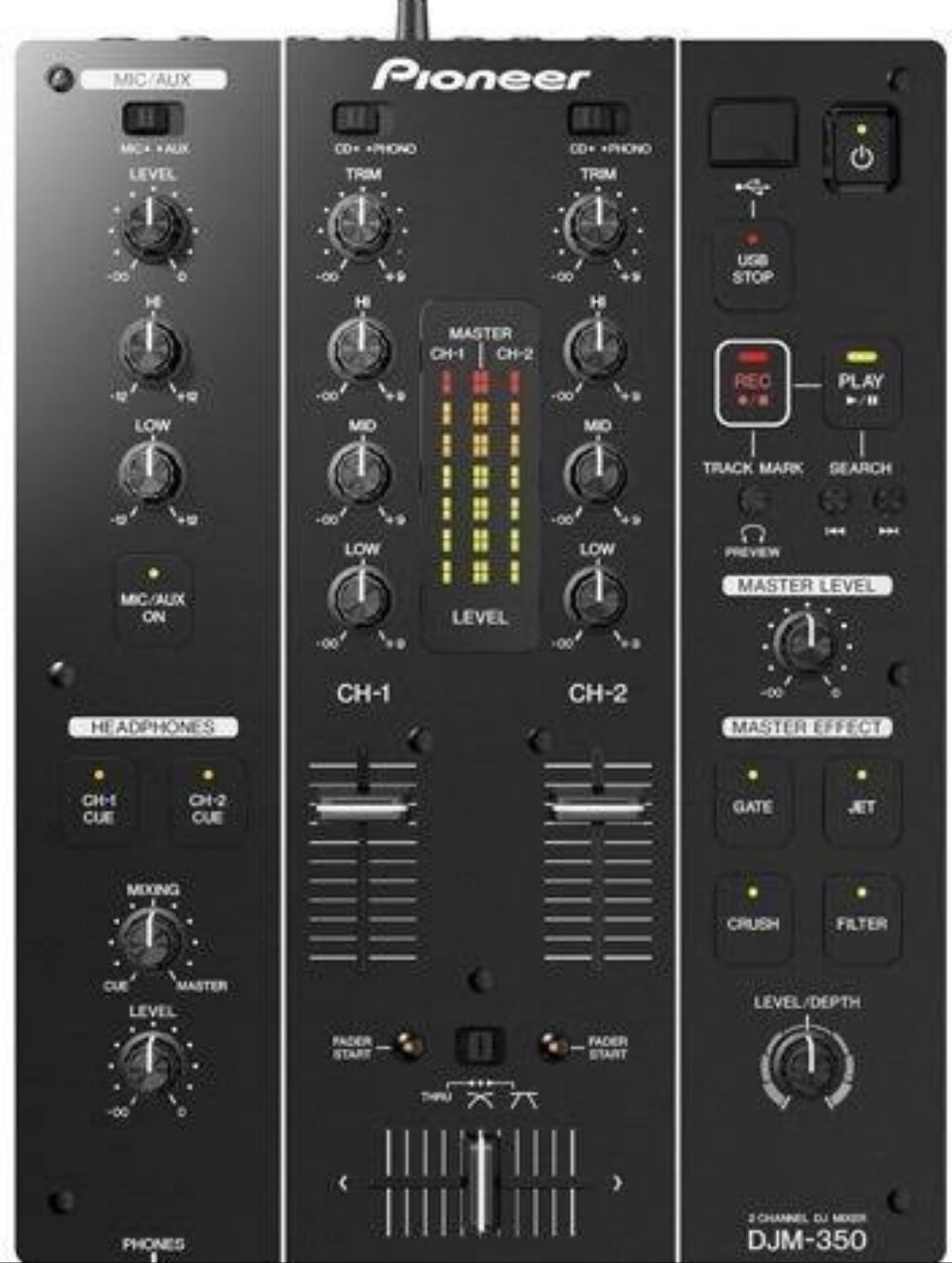 Pioneer DjM-350 2- Channel Dj Mixer